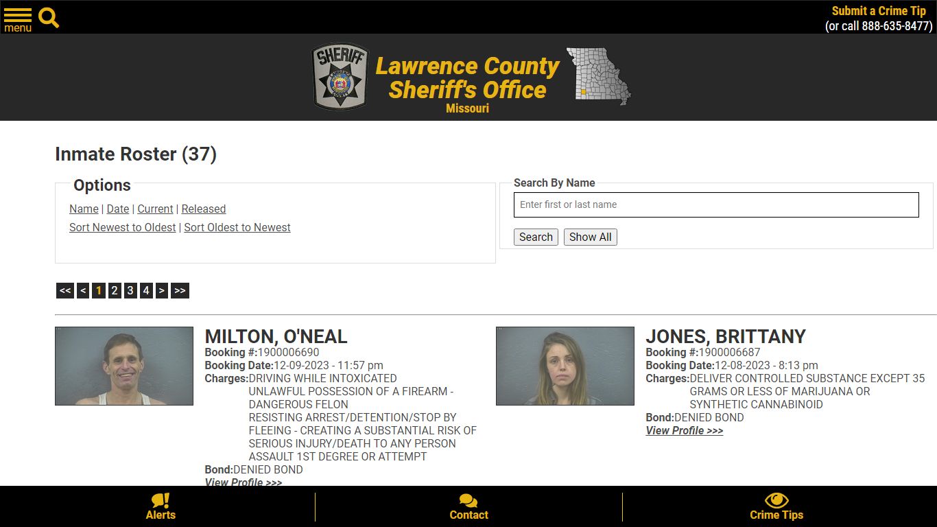 Inmate Roster (33) - Lawrence County Sheriff MO